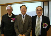 From left: Prof. Liu Xianlin, Prof. Lin Hui, Director of Institute of Space and Earth Information Science and Prof. Liu Jingnan